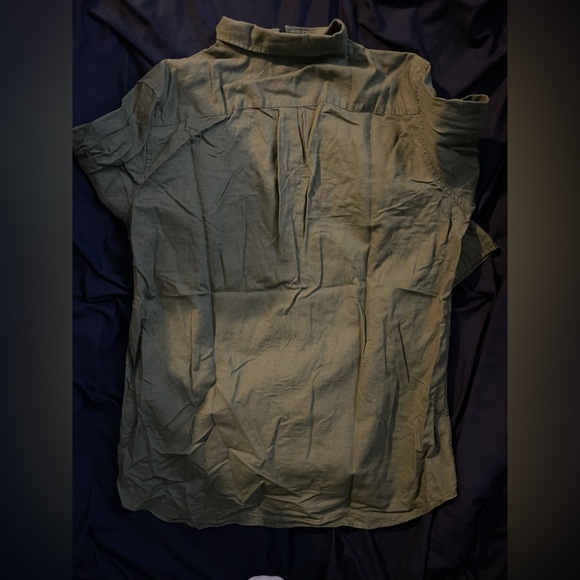 GAP Linen-Blend Green Long Sleeve Button Up XL - Picture 5 of 5